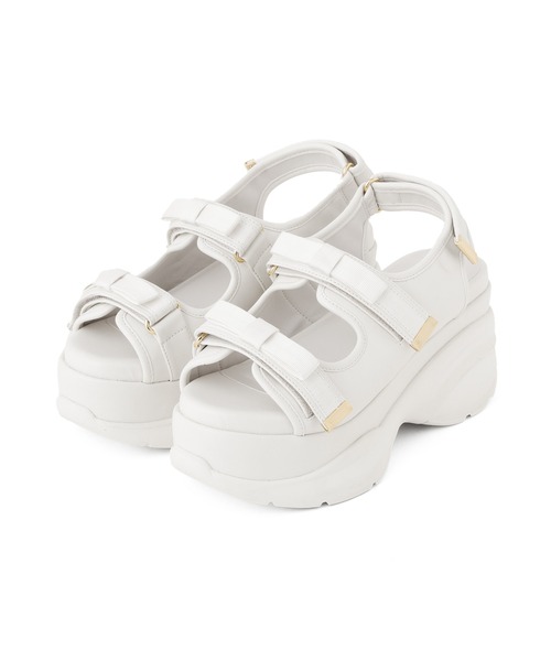 JILL by JILL STUART（ジルバイジルスチュアート）の「ダブルリボンサンダル（サンダル・レディース・ブラック/ホワイト・LARGE/MEDIUM/SMALL）」の3枚目の写真