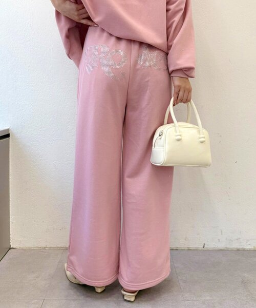 Another Branch olive des olive（アナザーブランチオリーブデオリーブ）の「【セットアップ対応】キラキラスエットパンツ（スウェットパンツ・レディース・ブラック/ネイビー/ピンク/トップグレー・FREE）」の4枚目の写真