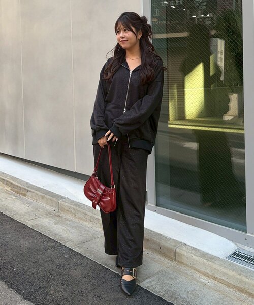 Another Branch olive des olive（アナザーブランチオリーブデオリーブ）の「【セットアップ対応】キラキラスエットパンツ（スウェットパンツ・レディース・ブラック/ネイビー/ピンク/トップグレー・FREE）」の14枚目の写真