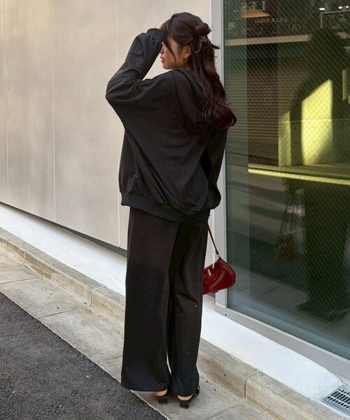 Another Branch olive des olive（アナザーブランチオリーブデオリーブ）の「【セットアップ対応】キラキラスエットパンツ（スウェットパンツ・レディース・ブラック/ネイビー/ピンク/トップグレー・FREE）」の15枚目の写真