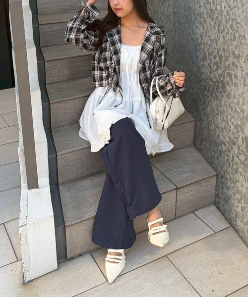 Another Branch olive des olive（アナザーブランチオリーブデオリーブ）の「【セットアップ対応】キラキラスエットパンツ（スウェットパンツ・レディース・ブラック/ネイビー/ピンク/トップグレー・FREE）」の22枚目の写真