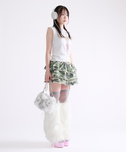 dollslutz(ドルズラッツ)の「【dollslutz】camouflage tiered mini skirt / 【ドルズラッツ】カモフラージュティアードミニスカート(スカート・レディース・ピンク/カーキ・FREE)」の20枚目の写真