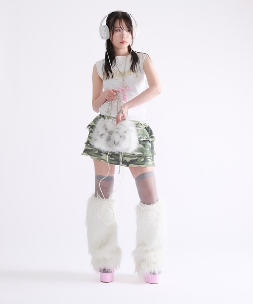 dollslutz(ドルズラッツ)の「【dollslutz】camouflage tiered mini skirt / 【ドルズラッツ】カモフラージュティアードミニスカート(スカート・レディース・ピンク/カーキ・FREE)」の21枚目の写真