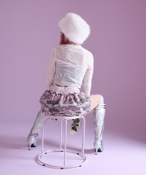 dollslutz(ドルズラッツ)の「【dollslutz】camouflage tiered mini skirt / 【ドルズラッツ】カモフラージュティアードミニスカート(スカート・レディース・ピンク/カーキ・FREE)」の9枚目の写真