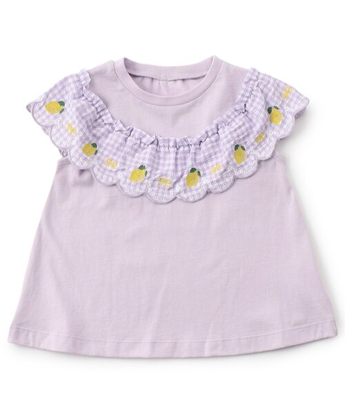 Seraph(セラフ)の「スカラップフリルTシャツ(Tシャツ/カットソー・キッズ・ブラック/ラベンダー/オフホワイト・80/90/100/110/120/130/140)」の7枚目の写真