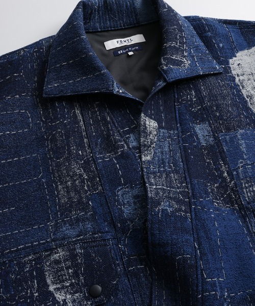 FDMTL（ファンダメンタル）の「FDMTL/ファンダメンタル/BORO JACQUARD KIMONO JKT RINSE（その他アウター・メンズ・インディゴブルー・3/2/4）」の4枚目の写真