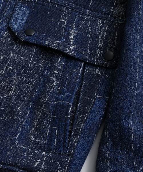 FDMTL（ファンダメンタル）の「FDMTL/ファンダメンタル/BORO JACQUARD KIMONO JKT RINSE（その他アウター・メンズ・インディゴブルー・3/2/4）」の6枚目の写真