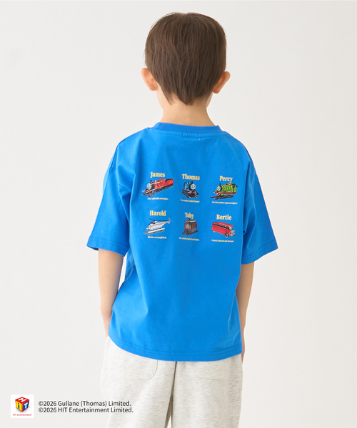 minimal(ミニマル)の「【きかんしゃトーマス】集合バックプリント(Tシャツ/カットソー・キッズ・ブルー/ブラック・90cm/120cm/110cm/100cm)」の1枚目の写真