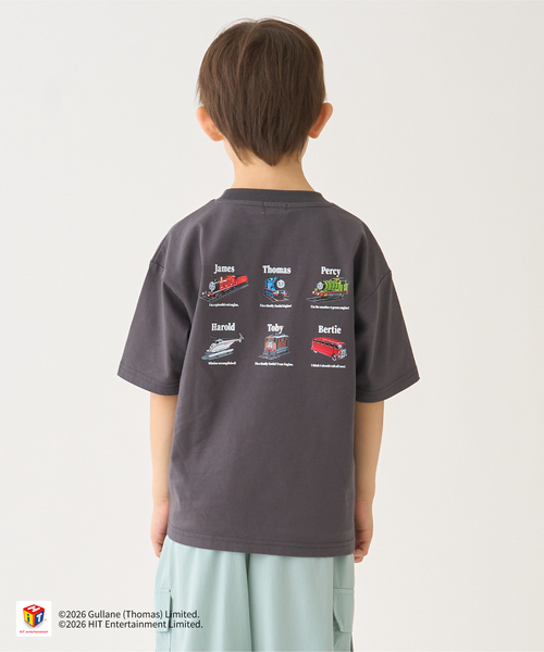 minimal(ミニマル)の「【きかんしゃトーマス】集合バックプリント(Tシャツ/カットソー・キッズ・ブルー/ブラック・90cm/120cm/110cm/100cm)」の2枚目の写真