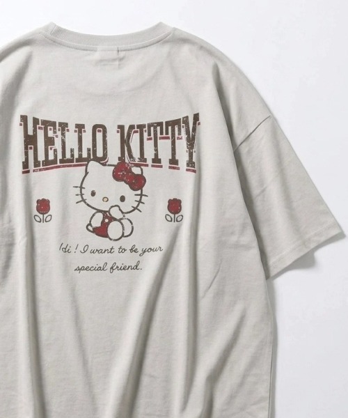 sanrio(サンリオ)の「2026SS sanrio/サンリオ オーバーサイズ ワンポイント刺繍 バックプリント リンガー半袖Tシャツ(Tシャツ/カットソー・レディース・イエロー/スミクロ/ホワイト/アッシュグレー/グレー系その他2/ピンク/ネイビー/ブラック系その他3/ブラック系その他/ピンク系その他/グレー系その他/グレー系その他3・L/M)」の1枚目の写真