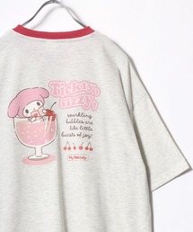 2026SS sanrio/サンリオ オーバーサイズ ワンポイント刺繍 バックプリント リンガー半袖Tシャツ