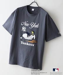 PEANUTS（ピーナッツ）の「【PEANUTS×MLB】【レジャー・フェスに】MLB×スヌーピー 刺繍Tシャツ  厚手コットン100%  透けない・丈夫 ストリートスタイル（Tシャツ/カットソー）」