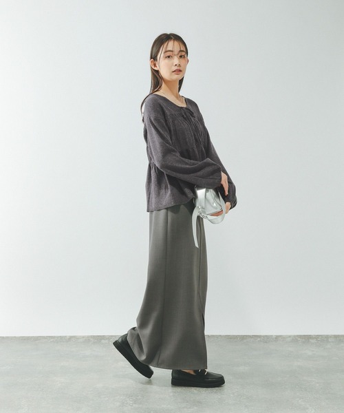 GLOBAL WORK（グローバルワーク）の「2WAYシャーリングニットカーディガン/650281（カーディガン/ボレロ・レディース・ダークグレー/ブルー系その他4/ライトグレー・FREE）」の7枚目の写真