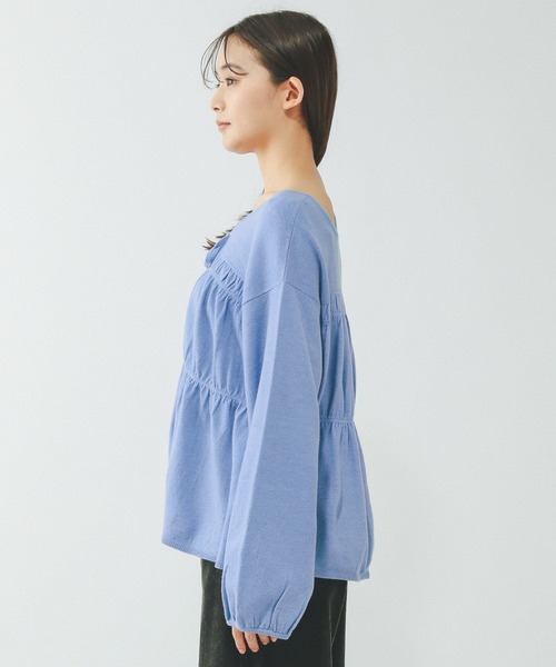 GLOBAL WORK（グローバルワーク）の「2WAYシャーリングニットカーディガン/650281（カーディガン/ボレロ・レディース・ダークグレー/ブルー系その他4/ライトグレー・FREE）」の17枚目の写真