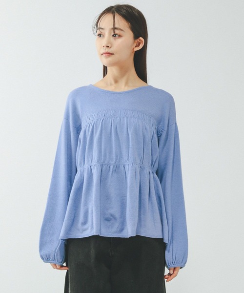 GLOBAL WORK（グローバルワーク）の「2WAYシャーリングニットカーディガン/650281（カーディガン/ボレロ・レディース・ダークグレー/ブルー系その他4/ライトグレー・FREE）」の19枚目の写真