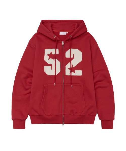 AMESWORLDWIDE(アメスワールドワイド)の「52 APPLIQUE HOODIE ZIP UP RED(パーカー・レディース・その他・LARGE/SMALL/MEDIUM)」の1枚目の写真