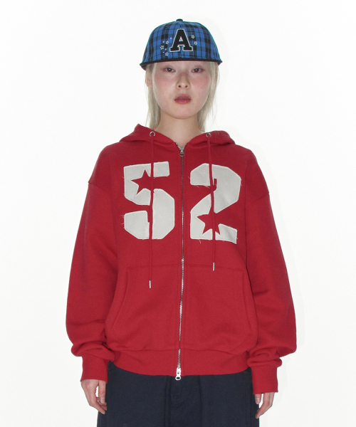 AMESWORLDWIDE(アメスワールドワイド)の「52 APPLIQUE HOODIE ZIP UP RED(パーカー・レディース・その他・LARGE/SMALL/MEDIUM)」の3枚目の写真