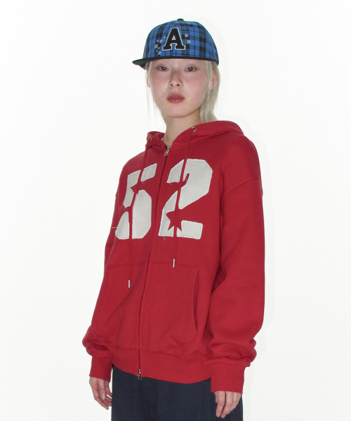 AMESWORLDWIDE(アメスワールドワイド)の「52 APPLIQUE HOODIE ZIP UP RED(パーカー・レディース・その他・LARGE/SMALL/MEDIUM)」の5枚目の写真