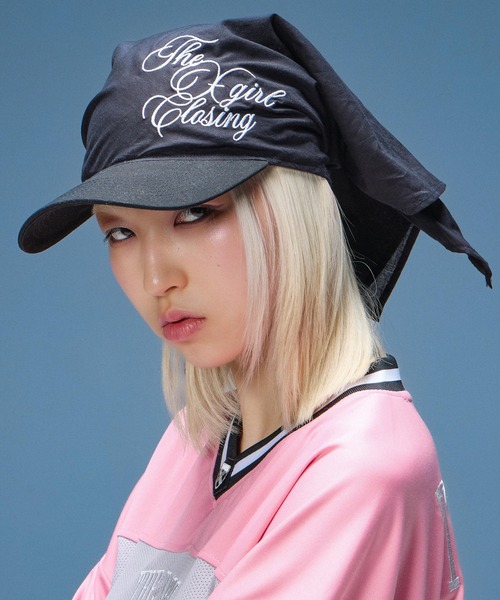 X-girl(エックスガール)の「SCRIPT LOGO BANDANA CAP(キャップ・レディース・マルチ/ブラック・ONE SIZE)」の8枚目の写真