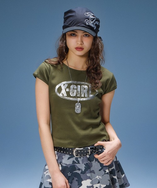 X-girl(エックスガール)の「SCRIPT LOGO BANDANA CAP(キャップ・レディース・マルチ/ブラック・ONE SIZE)」の16枚目の写真