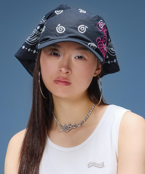 X-girl(エックスガール)の「SCRIPT LOGO BANDANA CAP(キャップ・レディース・マルチ/ブラック・ONE SIZE)」の21枚目の写真