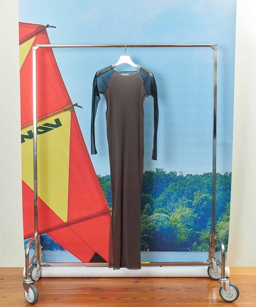 kotohayokozawa(コトハヨコザワ)の「【kotohayokozawa/コトハヨコザワ】SHEER RAGLAN DRESS/シアーリーガンドレス(ドレス・レディース・ブラウン/ブラック・2)」の1枚目の写真