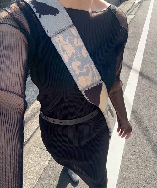 kotohayokozawa(コトハヨコザワ)の「【kotohayokozawa/コトハヨコザワ】SHEER RAGLAN DRESS/シアーリーガンドレス(ドレス・レディース・ブラウン/ブラック・2)」の4枚目の写真