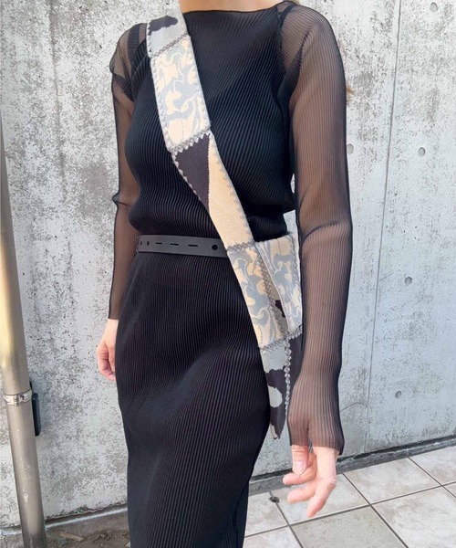 kotohayokozawa(コトハヨコザワ)の「【kotohayokozawa/コトハヨコザワ】SHEER RAGLAN DRESS/シアーリーガンドレス(ドレス・レディース・ブラウン/ブラック・2)」の5枚目の写真