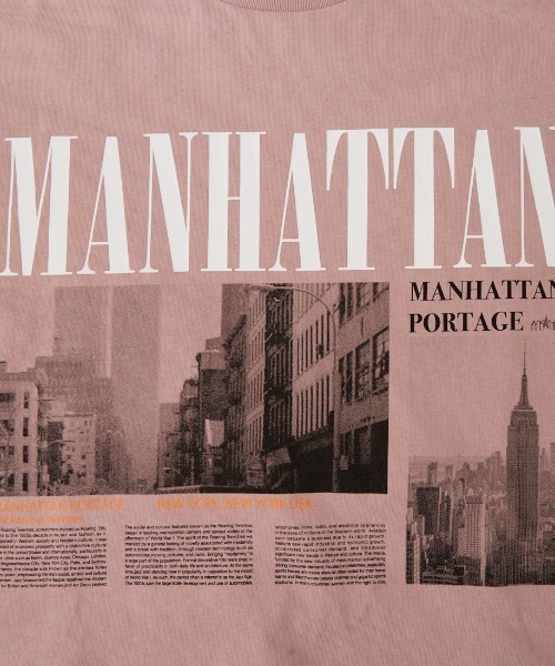 Manhattan Portage（マンハッタンポーテージ）の「[MANHATTAN PORTAGE/マンハッタンポーテージ] 別注 ショート丈 フォトプリントTシャツ（Tシャツ/カットソー・レディース・グレー/ブラック/ピンク/ホワイト・F）」の7枚目の写真