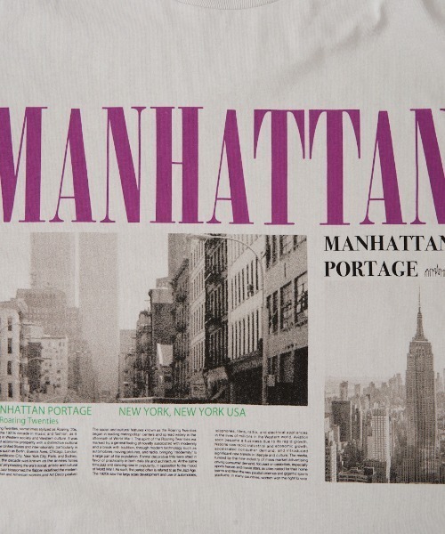 Manhattan Portage（マンハッタンポーテージ）の「[MANHATTAN PORTAGE/マンハッタンポーテージ] 別注 ショート丈 フォトプリントTシャツ（Tシャツ/カットソー・レディース・グレー/ブラック/ピンク/ホワイト・F）」の6枚目の写真
