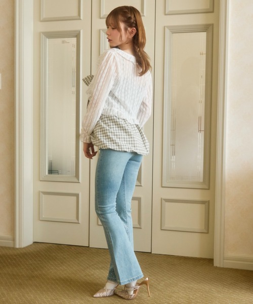 TITTY&CO.（ティティーアンドコー）の「シアーフリルカーディガン（カーディガン/ボレロ・レディース・イエロー/ブルー/アイボリー/ブラック/ピンク・FREE）」の21枚目の写真