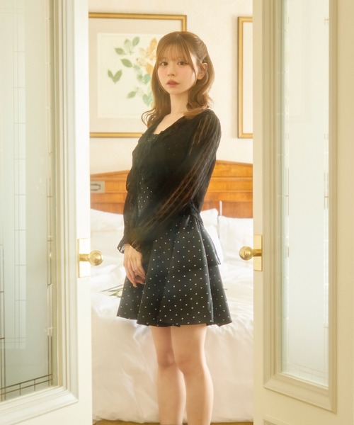 TITTY&CO.（ティティーアンドコー）の「シアーフリルカーディガン（カーディガン/ボレロ・レディース・イエロー/ブルー/アイボリー/ブラック/ピンク・FREE）」の19枚目の写真