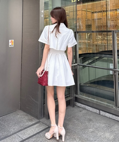 伝説のバズりワンピ】バストフレアミニワンピース 春服 夏服