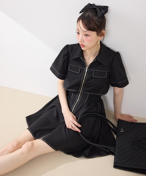 伝説のバズりワンピ】バストフレアミニワンピース 春服 夏服