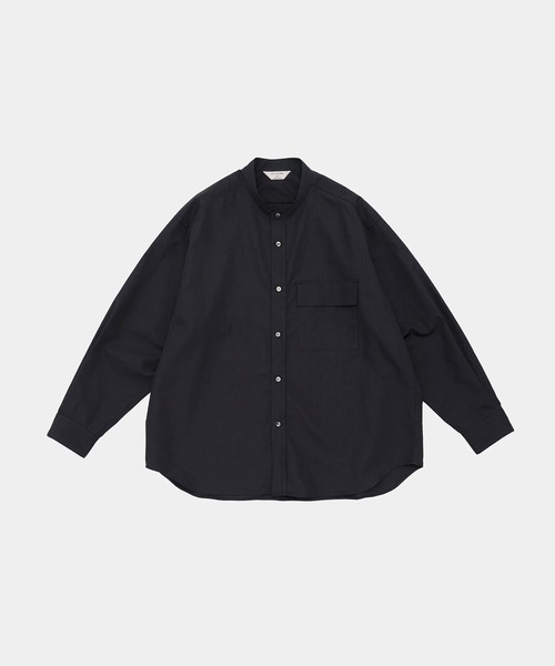 STILL BY HAND(スティルバイハンド)の「【STILL BY HAND】Cotton/ramie band collar shirt / SH09261(シャツ/ブラウス・メンズ・ホワイト/ネイビー/ブルー・48/46)」の3枚目の写真