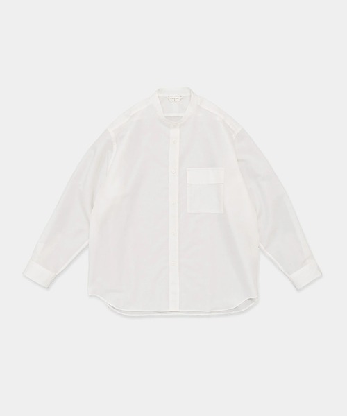 STILL BY HAND(スティルバイハンド)の「【STILL BY HAND】Cotton/ramie band collar shirt / SH09261(シャツ/ブラウス・メンズ・ホワイト/ネイビー/ブルー・48/46)」の2枚目の写真