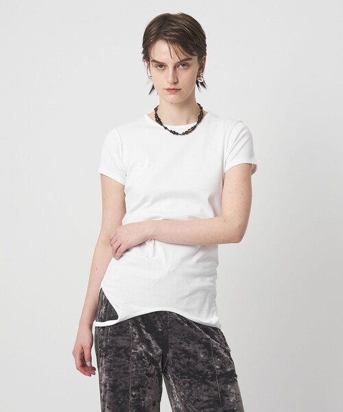 ASTRAET(アストラット)の「<ASTRAET>2WAY クルーネックTシャツ(Tシャツ/カットソー・レディース・ナチュラル/ホワイト/ダークグレー・FREE)」の1枚目の写真