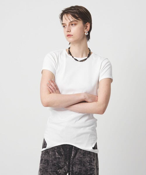 ASTRAET(アストラット)の「<ASTRAET>2WAY クルーネックTシャツ(Tシャツ/カットソー・レディース・ナチュラル/ホワイト/ダークグレー・FREE)」の6枚目の写真