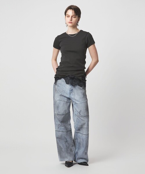 ASTRAET(アストラット)の「<ASTRAET>2WAY クルーネックTシャツ(Tシャツ/カットソー・レディース・ナチュラル/ホワイト/ダークグレー・FREE)」の7枚目の写真