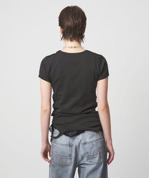 ASTRAET(アストラット)の「<ASTRAET>2WAY クルーネックTシャツ(Tシャツ/カットソー・レディース・ナチュラル/ホワイト/ダークグレー・FREE)」の11枚目の写真