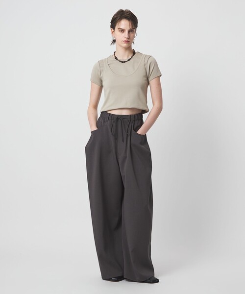 ASTRAET(アストラット)の「<ASTRAET>2WAY クルーネックTシャツ(Tシャツ/カットソー・レディース・ナチュラル/ホワイト/ダークグレー・FREE)」の14枚目の写真