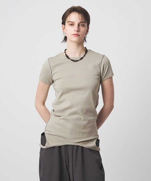 ASTRAET(アストラット)の「<ASTRAET>2WAY クルーネックTシャツ(Tシャツ/カットソー・レディース・ナチュラル/ホワイト/ダークグレー・FREE)」の16枚目の写真