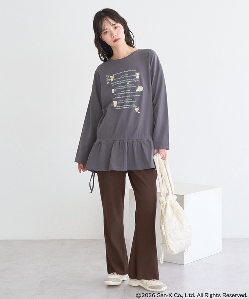 earth music&ecology(アースミュージックアンドエコロジー)の「リラックマ×earth ブラウジングロンT(Tシャツ/カットソー・レディース・オフホワイト/チャコールグレー・FREE)」の16枚目の写真