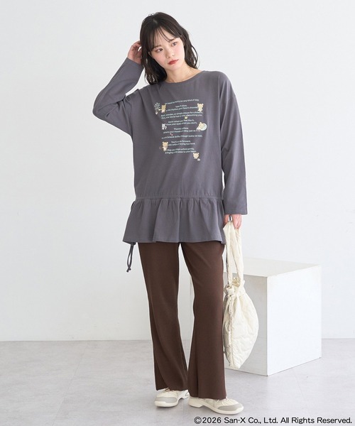 earth music&ecology(アースミュージックアンドエコロジー)の「リラックマ×earth ブラウジングロンT(Tシャツ/カットソー・レディース・オフホワイト/チャコールグレー・FREE)」の17枚目の写真