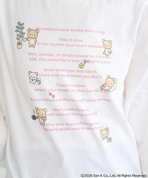 earth music&ecology(アースミュージックアンドエコロジー)の「リラックマ×earth ブラウジングロンT(Tシャツ/カットソー・レディース・オフホワイト/チャコールグレー・FREE)」の13枚目の写真
