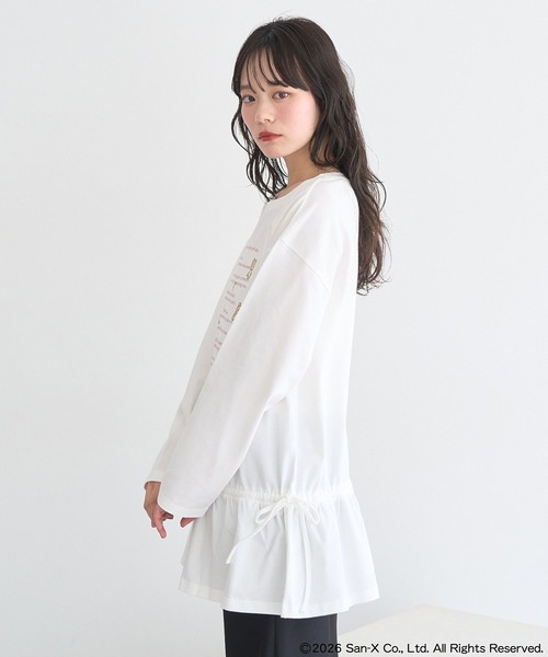 earth music&ecology(アースミュージックアンドエコロジー)の「リラックマ×earth ブラウジングロンT(Tシャツ/カットソー・レディース・オフホワイト/チャコールグレー・FREE)」の6枚目の写真