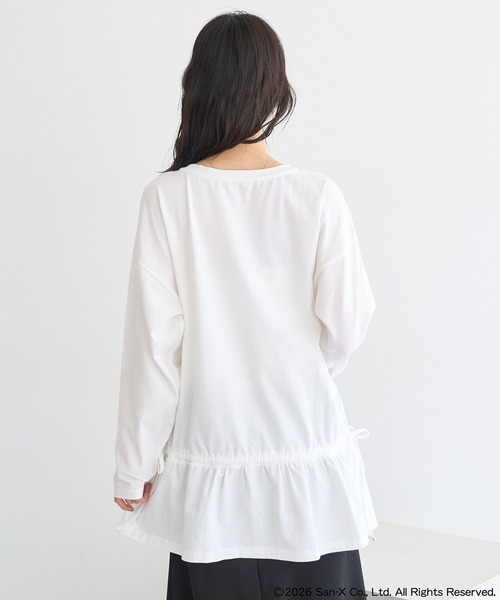 earth music&ecology(アースミュージックアンドエコロジー)の「リラックマ×earth ブラウジングロンT(Tシャツ/カットソー・レディース・オフホワイト/チャコールグレー・FREE)」の7枚目の写真