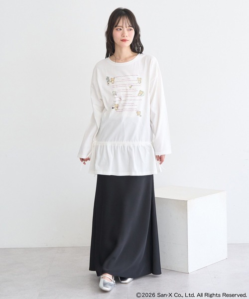 earth music&ecology(アースミュージックアンドエコロジー)の「リラックマ×earth ブラウジングロンT(Tシャツ/カットソー・レディース・オフホワイト/チャコールグレー・FREE)」の8枚目の写真