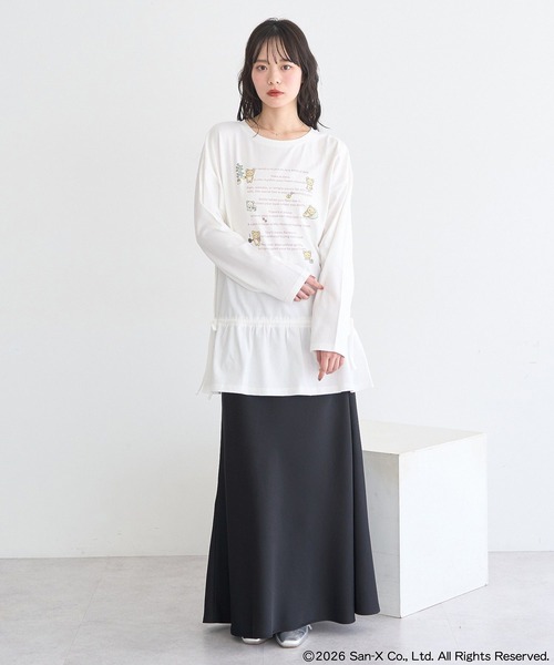 earth music&ecology(アースミュージックアンドエコロジー)の「リラックマ×earth ブラウジングロンT(Tシャツ/カットソー・レディース・オフホワイト/チャコールグレー・FREE)」の9枚目の写真