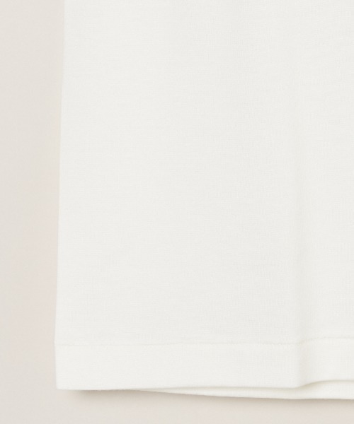 three dots(スリードッツ)の「スビン28 ジャージー VネックTシャツ(Tシャツ/カットソー・レディース・レモンイエロー/ネイビー/ホワイト系その他・SMALL)」の5枚目の写真